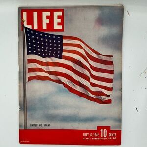 LIFE Vintage Magazine Cover Art - American Flag 1942
